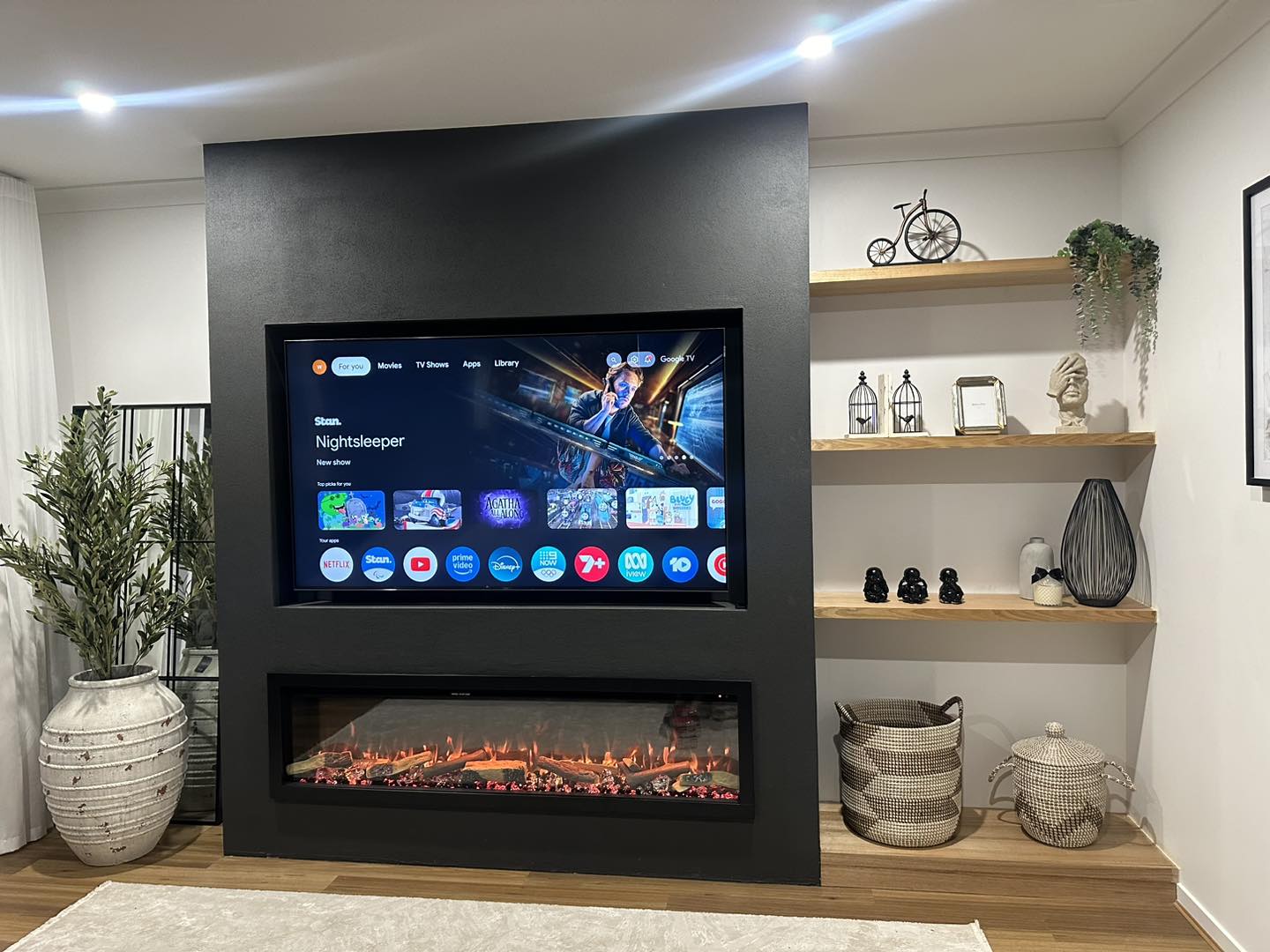 Custom Media & Fireplace Wall